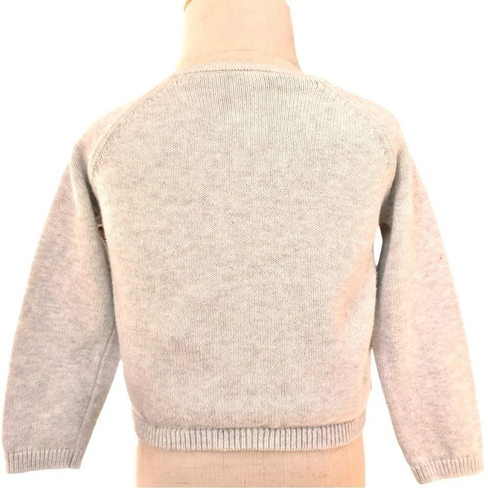 Carter’s Baby Boy Long Sleeve Elephant Embroidered Gray Sweater. 9 Months.